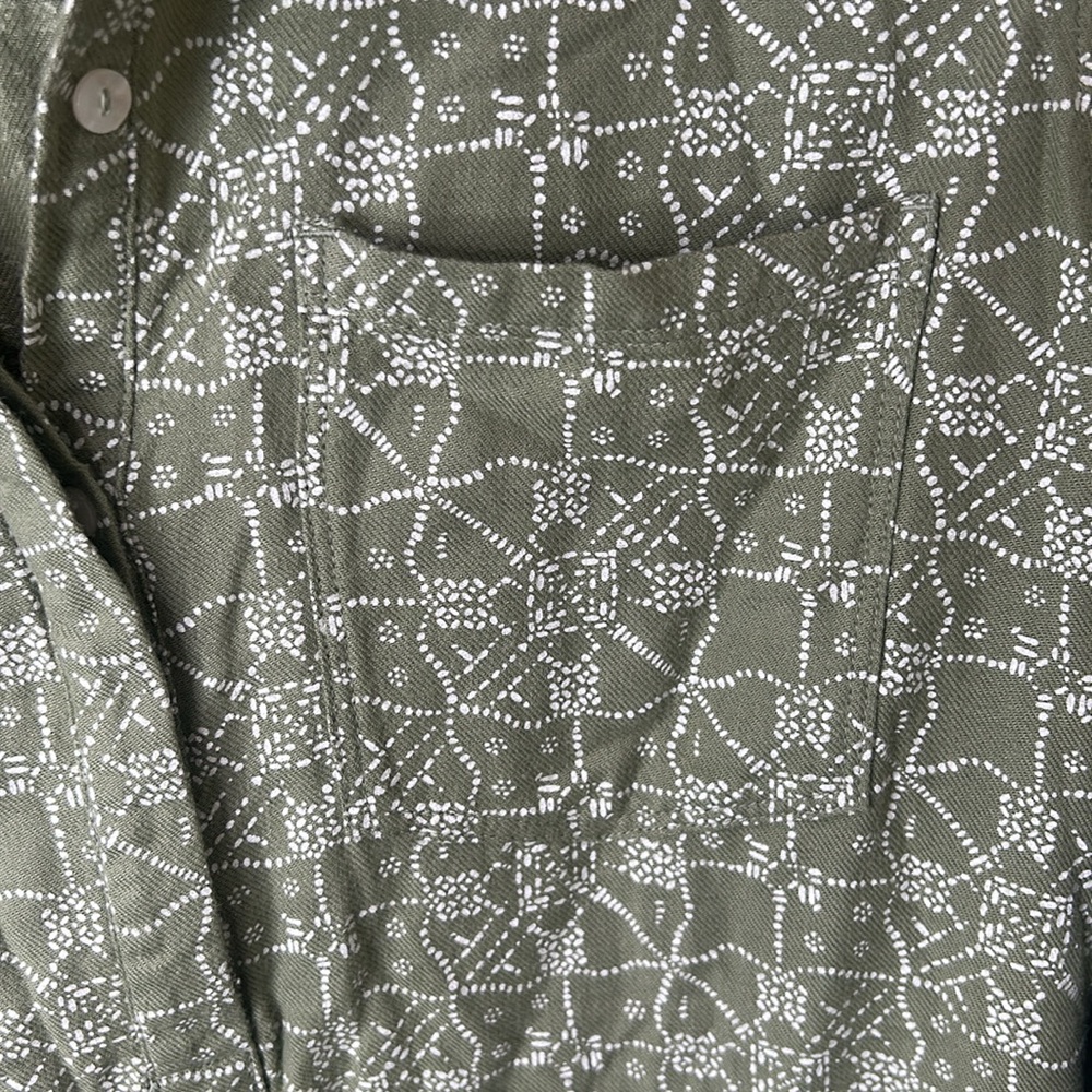 CARVE DESIGNS Sawyer Twill Shirt Olive Bandana Green Size Medium - Picture 7 of 16
